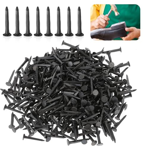 500PCS Shoe Tack Nails 13mm Black Iron Nails Sturdy Metal Tacks Non-Slip Horse Shoe Nails Small Carpet Tacks Boot Studs for Shoes Boots Leather Heels Soles Repairs and Cowboy Boot Heel Replacement