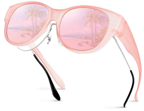 Hifot Polarisierte Überzieh Sonnenbrille Damen Herren, Mode Sonnenbrille Über Normale Brille, Polarisierte Überbrille für Brillenträger mit UV400 Schutz, Sonnenüberbrille für Fahrrad Radfahren Reisen