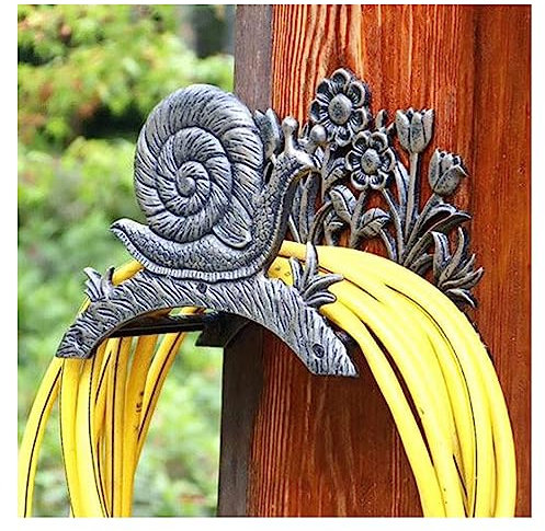 Gartenschlauchtrommel Wandmontierter Schlauchaufroller, antiker Stil, Gartenschuppen-Aufbewahrungsregal, Gusseisen, Schlauchaufhänger, Wasserrohr-Organizer, Garten, Hinterhof, Balkon-Wanddekoration Wa