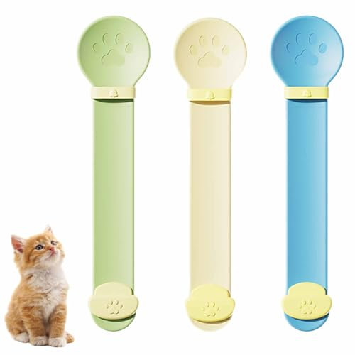 3 Pcs Cat Spoons, for Wet Food Lickable Cats Food Feeding Spoon for Cats Liquid Snacks Treat Squeeze Up Spoons, Cat Spoon