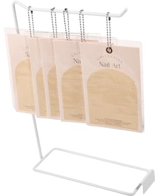 WRITWAA 1 Set Empty Press Nail Display Cards with Stand Organized Nail Art Cards for Professional Exhibitions and Personal Collections Eye Catching Design for Neat Storage and Display