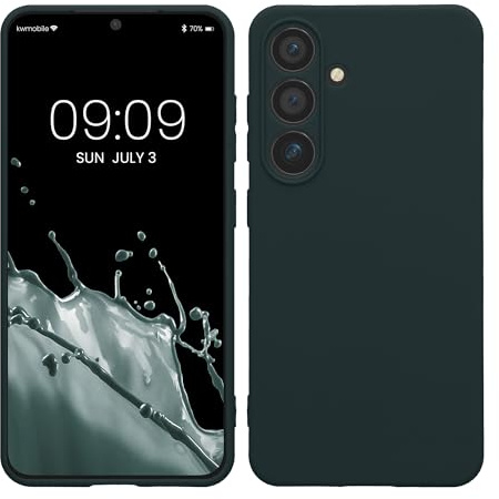 kwmobile Handyhülle für Samsung Galaxy S24 Hülle - weiches Handy Silikon Case - Schutzhülle Cover - Dunkler Schiefer