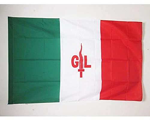 AZ FLAG Flagge Italien Giustizia e Libertà 150x90 cm Hohlsaum | Für innen und außen Gerechtigkeit und Freiheit dekorative Flagge doppelte Nähte und verstärkte Kanten mit Masttunnel