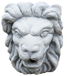 Steinfigur Löwenkopf, Wasserspeier für die Wand, aus Steinguss