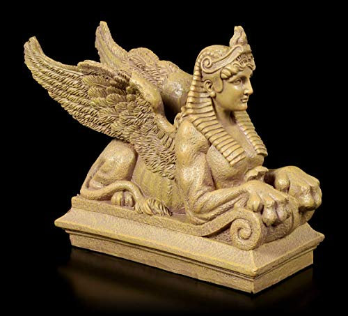 Geflügelte Sphinx Figur - Ptolemäisch | Deko-Figur, handbemalt