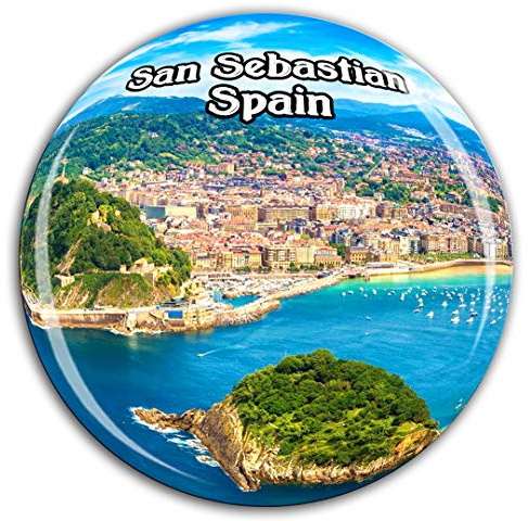 Weekino Berg Urgull San Sebastian Spanien Kühlschrankmagnet 3D Kristallglas Tourist City Travel Souvenir Collection Geschenk Stark Kühlschrank Aufkleber