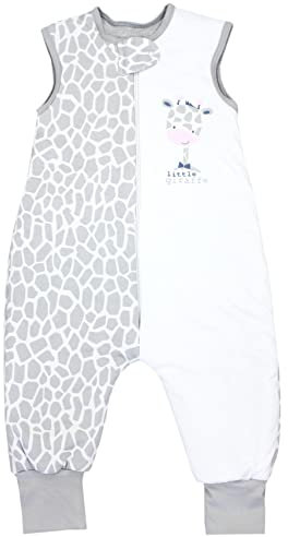TupTam Schlafsack mit Füßen – Ganzjahresschlafsack Baby 2.5 TOG aus Baumwolle, OEKO-TEX zertifiziert, Farbe: Giraffe, Größe: 116-122