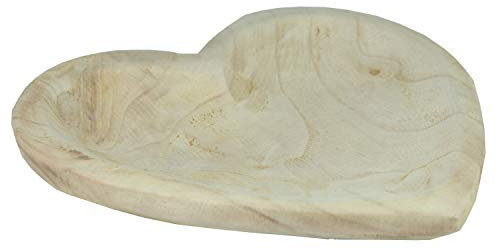 colourliving Holzschale Dekoschale Herz 35 cm Holztablett Tischdeko Weihnachtsdeko Dekotablett Holz naturbelassen