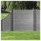 HORI WPC Sichtschutz Zaun Steckzaun Gartenzaun Komplettset für Garten und Terrasse, beidseitig glatt, 3x Quadr. + 3x Pf. + 1x Eck-Pf. I zum Aufschrauben I Zaun: Grau I Pf.: Anthrazit