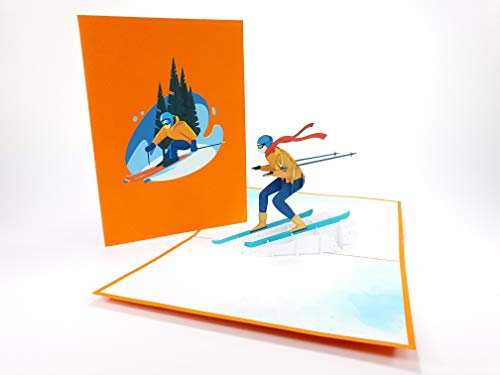 Pop-Up-Karten für Ski- und Wintersport, Vintage-Flugzeug, kreatives Geschenk, Postkarte, Geburtstag, Valentinstag, Grußkarten für Liebhaber