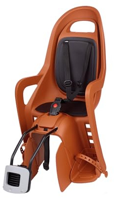 POLISPORT 8406000030 - Groovy FF ekologisk baksäte för cyklar med hjul från 26 tum till 28 tum lämplig för barn 9 till 22 kg med ram ankare i brun karamell/svart