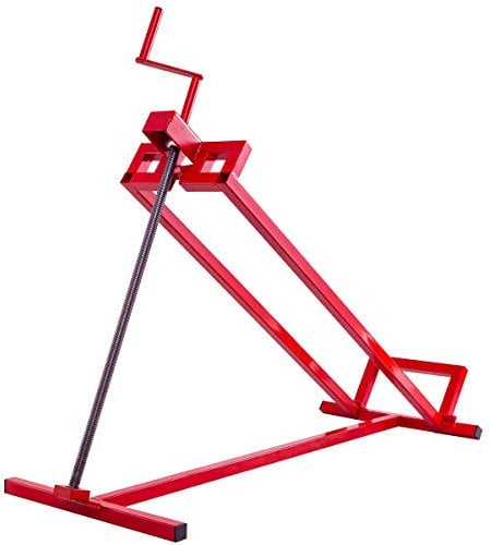 DREAMADE Lève Tracteur Tondeuse à Gazon Dispositif de Levage Autoporteur Charge Maximale 400 KG Hauteur Réglabe entre 11,5 et 77 CM Support Pliable 115 X 50 X 20 CM Rouge