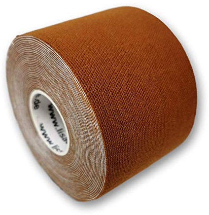 LisaCare Boobtape transparent - 1x Rolle Push Up BH trägerlos & 2 versch. Nippelpads - Klebe BH rückenfrei große Brust (Braun)