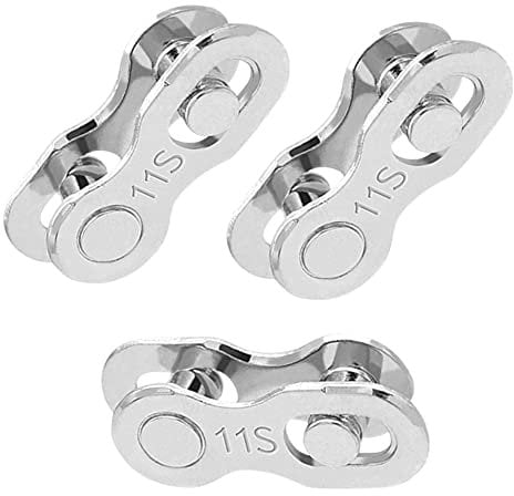 Cretty-Meet 3 Pairs Bicycle Missing Link 11 Speed Chain Reusable Connector Silver Steel Bike Chain Link