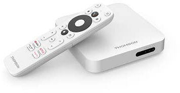 THA100 Ultra HD 4K Android TV Box Google Playstore, Netflix, Prime Video, DAZN, Disney+, Youtube, HDR10, Wifi, Telecomando Vocale, Bluetooth, Chromecast