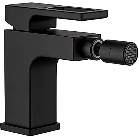 WPHH Wasserhahn Badarmatur Mit 360° Drehbarem Wassersprudler, Einhand Waschtisch Mischbatterie Mit Kalt Und Warmwasser, Messing-Einloch Waschtischarmatur,Schwarz