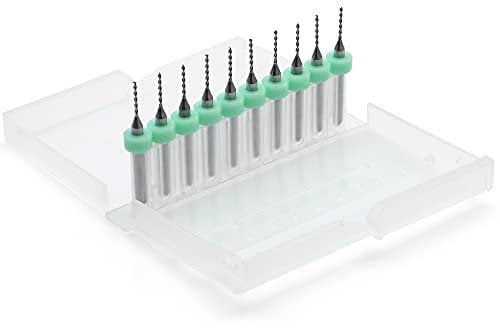 Corintian HSS Micro PCB Bohrer Set – 10 Stück Ø 0.1-1.0 mm, Präzisionsbohrer für PCB, Platinen, Kunststoff, 3D-Filament, Modellbau & Elektronik