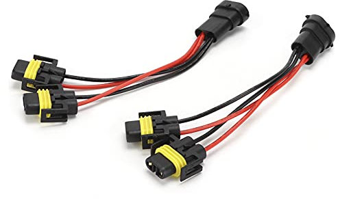 Aramox Nebelscheinwerfer-Splitter-Kabelbaum, Universal H11/H8 2-Wege-Splitter Kabelbaum Stecker auf Buchse für Nebelscheinwerfer Scheinwerfer Fernabblendlicht Dual Quad Projektor