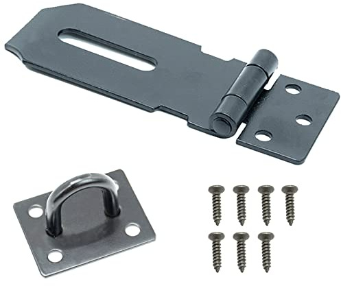 SZXMDKH Lucchetto per porta con chiavistello, 7,5 cm in acciaio inossidabile con chiavistello e gancio Serratura per capannone Serratura per porta del capannone Serratura resistente per cancello