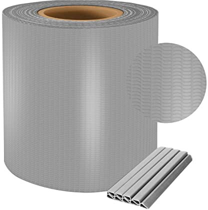 Sellon24 PVC Sichtschutz Streifen Zaunblende Folie Doppelstabmatte Zaun Zaunfolie 450g/m² 3,44€/m² (0,19 * 35m, Grau RAL 7040)