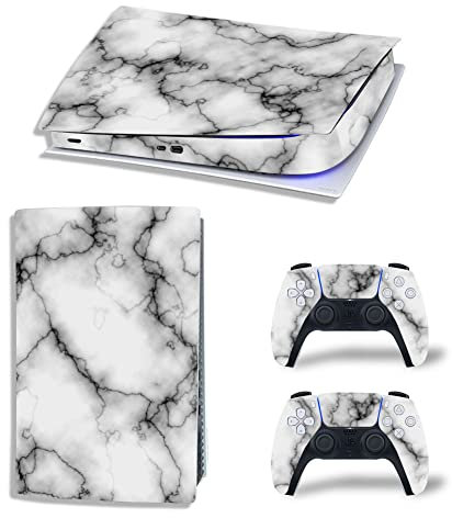 Glossy Protective Vinyl Decal Skin/Stickers Wrap Cover Haut für PS5 Skin Sticker Full Body für Playstation 5 Konsole und 2 Controller (Digital Edition, Camouflage Marble)