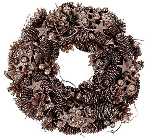 Adventskranz Zapfen vergoldeten Finish 34cm
