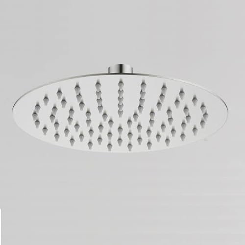 Soffione doccia ultraslim tondo acciaio inox satinato D20 cm TEXAS