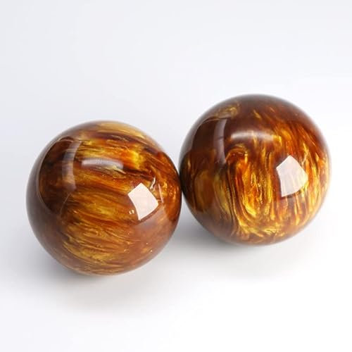 AHSKY 2pcs 50MM Naturharz-Synthese Golden Black Coral Sea Willow Bienenwachs Cure The Handball Ball Home Decor Zubehör (Color : Sea Willow)