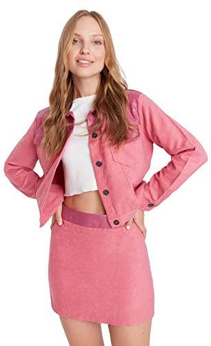 Trendyol Minifalda Tejida Acampanada para Mujer Falda, Fucsia, 62