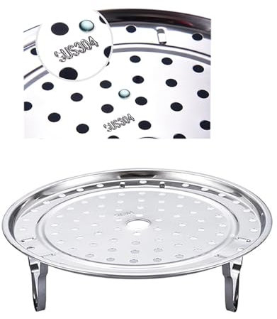 Steam Rack, 1 Pack 8.7 / 22cm 304 Stainless Steel Removable Legs Multifunction Steaming Stand Holder for Pot Pans