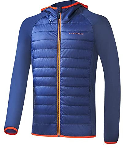 Black Crevice Herren wattierte Hybrid Jacke, blau/orange, 3XL