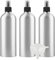 PQPAUTY 3 Piezas Pequeño 500ml botella de spray pulverizador Botella de Aluminio Plata con Bomba en Negro Niebla Fina Atomizador para Perfume Viaje Artículos de Agua Cosmético, con Embudo