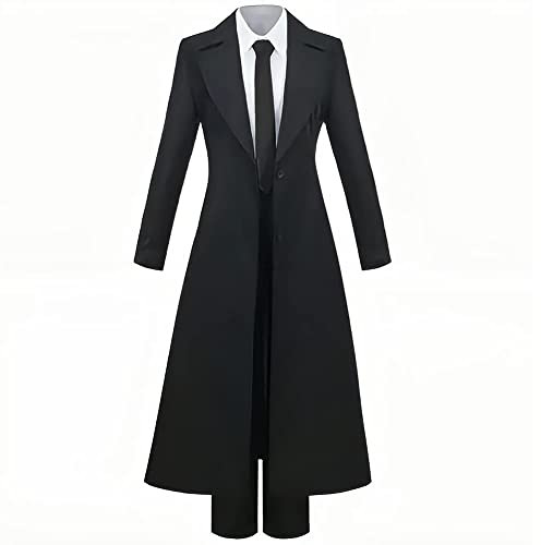 IS MY BIKE OKAY Makima Cosplay Outfit Denji Costume Anime School Uniform Suit Shirt Cloak Jacket Coat Halloween Outfits, White, S