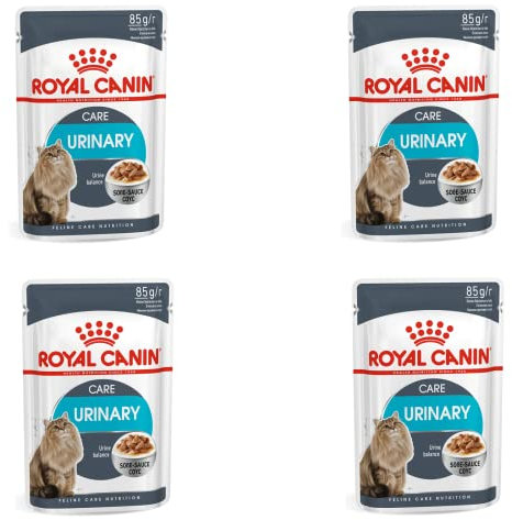 Royal Canin Feline Urinary Care | 4er Pack | 4 x 12 x 85g | Alleinfuttermittel für ausgewachsene Katzen | Kleine Stückchen in Soße | Für Katzen mit empfindlichen Harnwegen