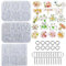 Attuslla 3PCS Stampi in Resina Portachiavi in Silicone Stampo in Resina Epossidica con Foro Stampi in Silicone per Fusione di Resina Ciondolo Gioielli Portachiavi Kit per Creazione di Stampi Fai da Te