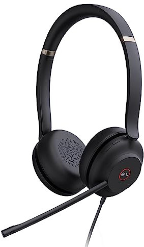 Yealink UH37 Professional USB Headset with Microphone for PC Laptop Noise Cancelling & Volume Control VoIP Skype MS Teams Online Conference(USB-A
