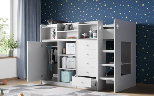 Flair Wizard Junior Mid High Sleeper Storage Station - White