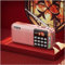 DEMCAY Digital Radio, Portable Internet Radio Petite Compact Rechargeable Battery Fm Radio, Portable Dab Radio Support Earphone U Disk Listen Songs (Color : Pink)