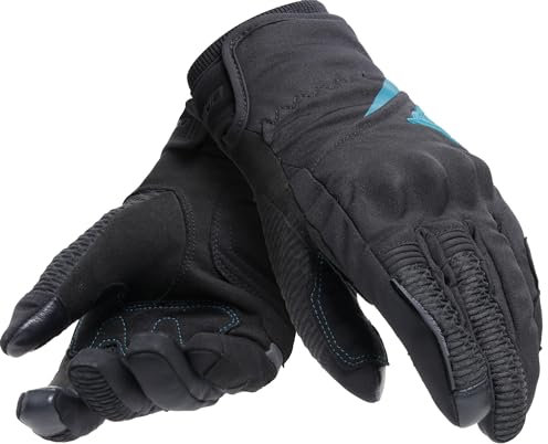 Dainese - Trento D-Dry® Gloves Wmn, Winter Motorradhandschuhe, wasserdicht, mit Knöchelschützern, Frau, Schwarz/Ozean Tiefe, L