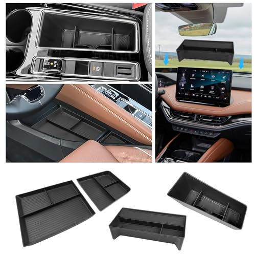 [4 Stück] CDEFG Kompatibel mit Skoda Enyaq iV 2021 2022 2023 2024 2025 Mittelkonsole Organizer Aufbewahrungsbox Enyaq iV Aufbewahrung Auto Center Console Enyaq iV 80 Zubehör