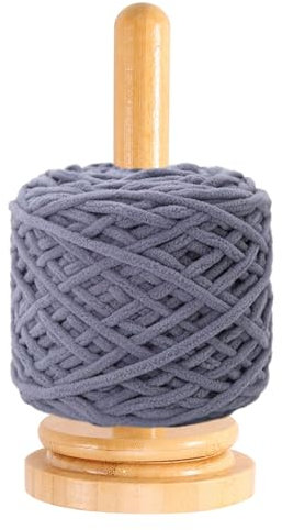LEWITORS Holz kugelgelagert als Wollhalter, Garnhalter Aus Holz, Drehbares Gestell, Vertikale Garnaufbewahrung, Tissue-Halter, WollknäUelhalter, Garnwickler zum HäKeln, Stricken
