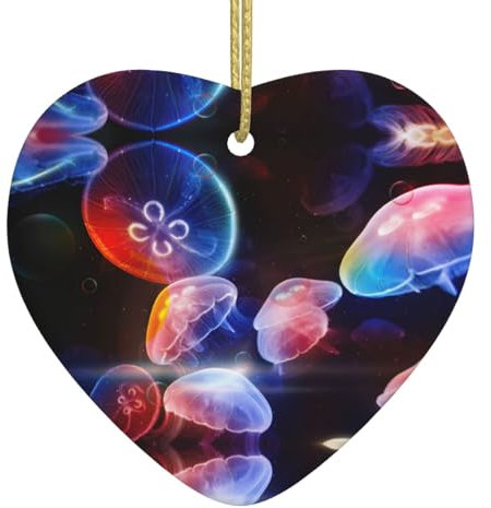 Bunte Quallen Weihnachten Keramik Liebe Anhänger - Bunte Quallen Weihnachten Tag hängende Dekorationen