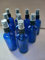 Vitali-Chi 100ml Blue Glass Bottles with Black Atomiser Spray - Pack of 9 - Refillable, Reusable and Travel Sized - Perfect for Aromatherapy, Perfumes, Essential Oils, Room Sprays and More
