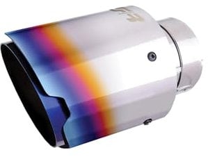 Simoni Racing TRX/111B Universal Auspuffblende Single Out 89mm abgewinkelt Edelstahl Titanium Look
