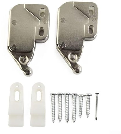 Black ABS Plastic Gravity Door Latch, Easy Install Cabinet Closet Catch, Auto Door Release When Opened, Set Of 2