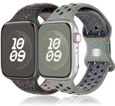 Sports Straps for Apple Watch Strap 45mm 44mm 42mm 46mm 40mm 41mm 38mm 49mm iWatch Straps,Nike Silicone Band for Apple Watch Series 9 Strap 10 8 7 6 5 4 3 SE Ultra 2 Replacement Armband Women/Men/Kids
