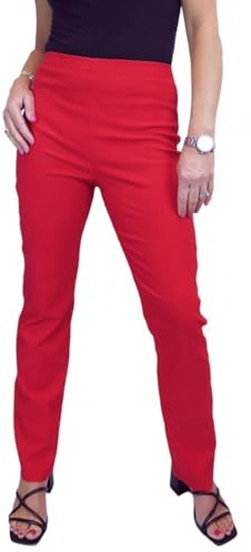Paulo Due Elasticated Waist Trouser for Women Pull On Red (16)