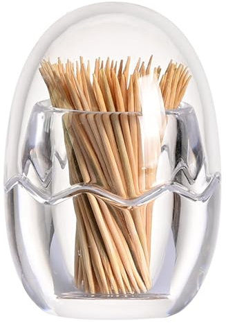 1 Articolo Porta Stuzzicadenti, Porta Stuzzicadenti in Acrilico, Scatola per Stuzzicadenti A Forma di Uovo, Scatola per Stuzzicadenti Trasparente, Adatta per Ristoranti, Bar, Feste (Trasparente)