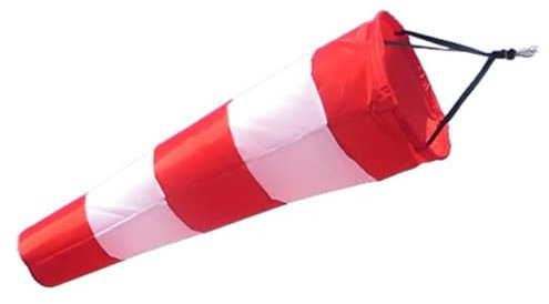 ZFZL Manga de viento de 150 cm de longitud impermeable y maravientos rojo y blanco para la dirección del viento y la bandera