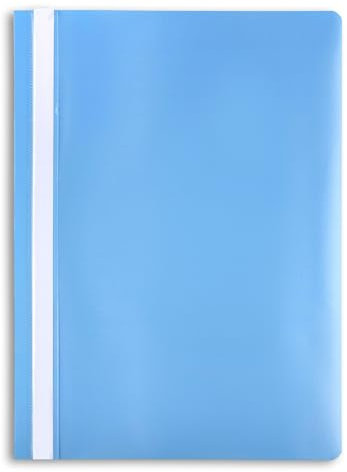 itenga Schnellhefter A4 Plastik stabil PP Kunststoff Sicht Hefter Mappe TÜRKIS genarbt 1 Stück (hellblau)